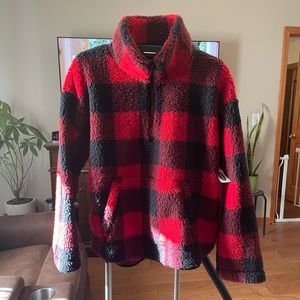 Old navy plaid sherpa sweater